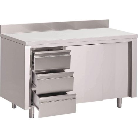 Table Armoire Inox - Profondeur 700 - Gastro M (1/2)