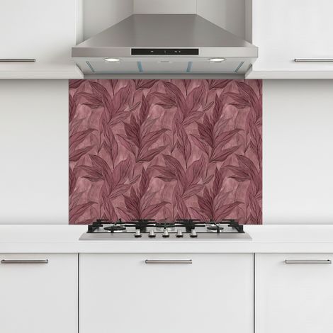 CRÉDENCE CUISINE Feuilles - Motif - Violet 80x60 cm