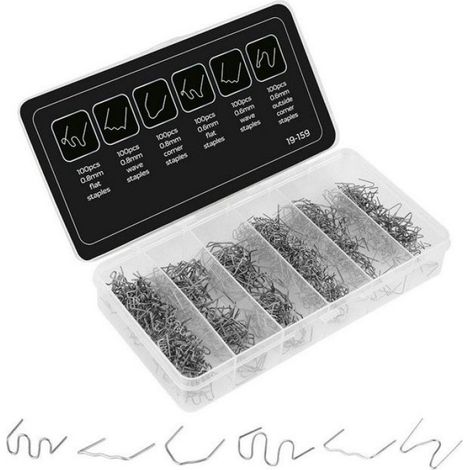 Agrafe Pour Plastique - T N19-159 - 6 mm Et 8 mm - Pour Pare-Chocs Et Elements Plastiques - 600 Pièces (1/3)