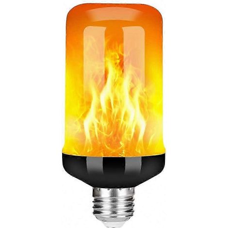 Ampoule LED E27 à effet flamme, lumière décorative clignotante réaliste, éclairage d'ambiance festive, culot noir E27(b) (1/4)