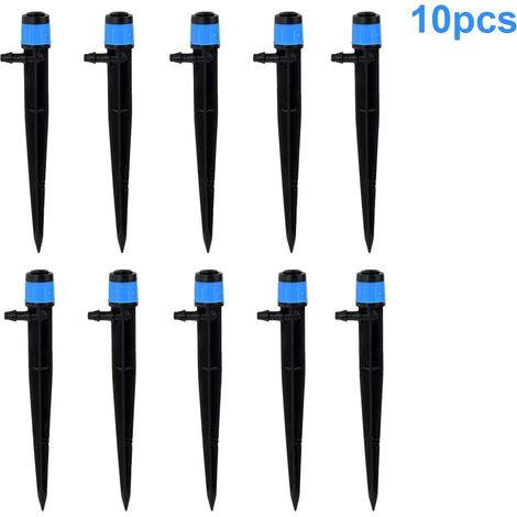 (bleu - 10 pièces) 30 goutteurs réglables à 360° pour système d'irrigation de jardin avec tuyau de 6,35 mm (1/4") (1/5)