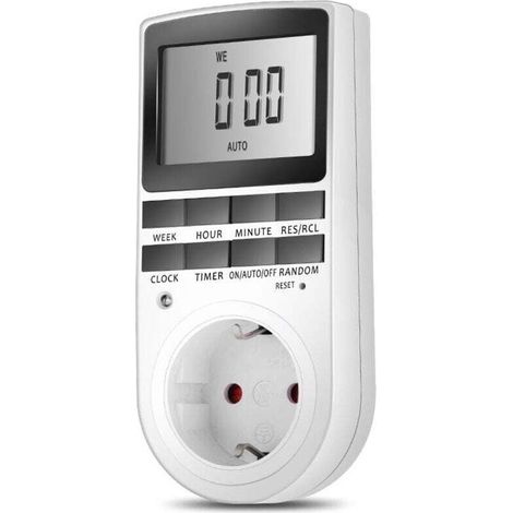 Prise Programmable Digitale - Minuterie Numérique Hebdomadaire, Écran LCD, Économie d'Énergie (1 Pack) (1/5)
