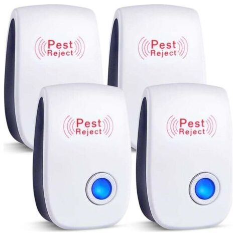 Répulsif Ultrason Anti-Rongeurs Insectes,Repulsif Moustique,Repulsif Anti Mouches Electrique Appareil Répulsif Souris Interieur,Moustique,Cafard,Fourmi,Araignée,100% Inoffensif (4 Paquets)