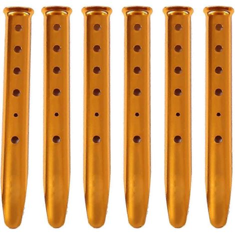 Lot de 6 piquets de tente en alliage d'aluminium en forme de U, légers et adaptés à la neige et au sable, pour le camping. (1/5)