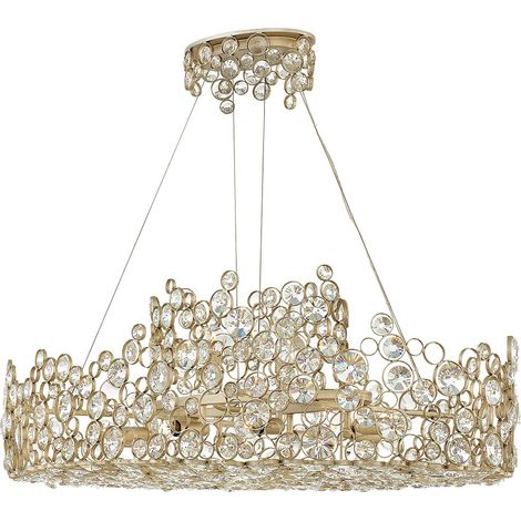 Lampadario grande Anya cristalli argento cromo 10xE14 Hinkley (1/4)