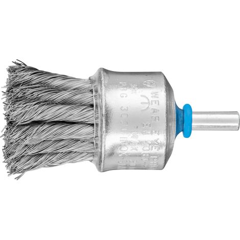 PFERD TOOLS Pinselbürste mit Kunststoffschutz gezopft PBG Ø30mm Schaft-Ø6 mm Edelstahl-Draht-Ø0,25 10 Stk