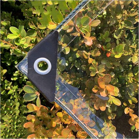 Bâche étanche Transparente 420g/m², 0.3mm Epaisse Multifonction PVC Protection Baches avec œillets, pour Piscine, Jardin, Voiture, Mobilier, Inclure Corde et Serre-câbles (1X3M) (1/5)