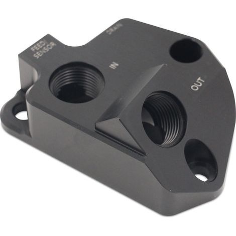 Oil filter relocation base cooler adapter for Ford 5.0 Coyote engine (1/4)