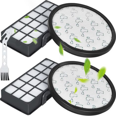 HEPA Filtre de remplacement Set d'accessoires Kompatibel Rowenta X-Trem Power Cyclonic RO69xx RO6984EA RO6941EA RO6921EA RO6971EA pour Rowenta Silence Force Cyclonic RO72xx RO7230EA RO7260EA (2Pack) (1/5)