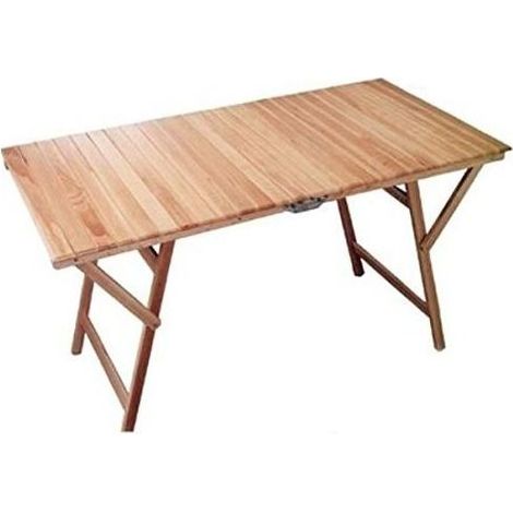 Tavolo pieghevole Laura in legno naturale cm 70x140x72h (1/9)