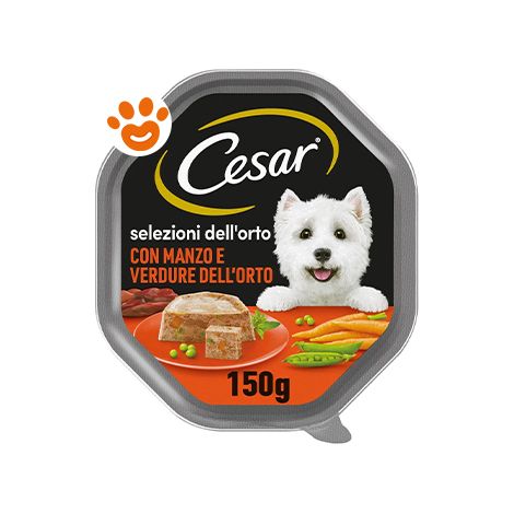 Cesar Dog Selezioni dell'Orto con Manzo e Verdurine in Patè - Cesar Dog Selezioni dell'Orto con Manzo e Verdurine in Patè - Vaschetta Da 150 Gr