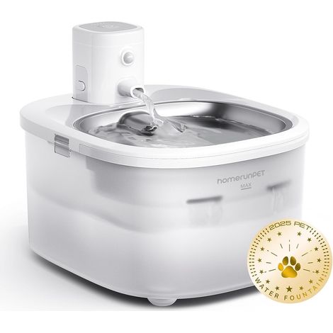 Fontaine à Eau sans Fil pour Animaux de Compagnie - Plateau d'eau en Acier Inoxydable - Fonctionnement à Piles - Silencieux - Distributeur Automatique Portable pour Chat et Chien (1/5)