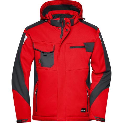 James & Nicholson Professionelle Softshelljacke mit Innenfutter JN824 Gr. 3XL red/black (1/4)