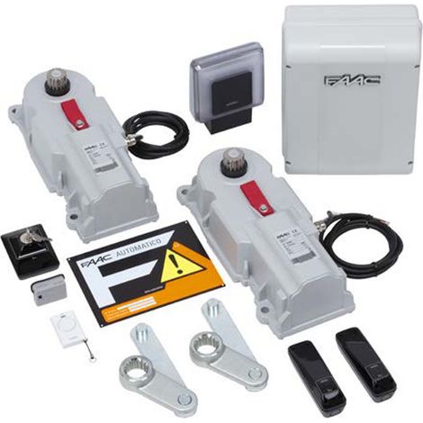 Faac – Kit de motorisation de portail – 106747445 – 770N 24V pour portails battants jusqu'à 2m – Mécanisme en acier robuste – Unité de commande E024S (1/6)