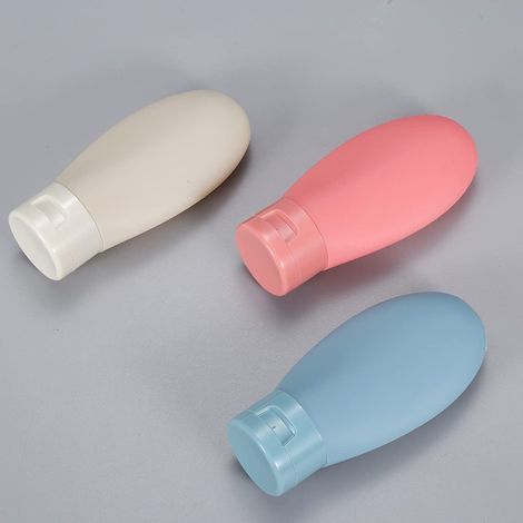 Bouteilles De Voyage En Silicone - 60 Ml - Étanches - Pour Shampooing Savon Liquide Crème - Lot De 3 (1/5)