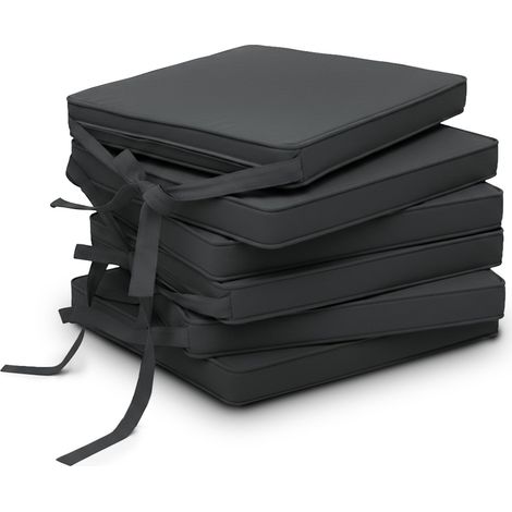 Lot de 6 coussins de chaise Loft SK gris graphite, 45x40x5cm
