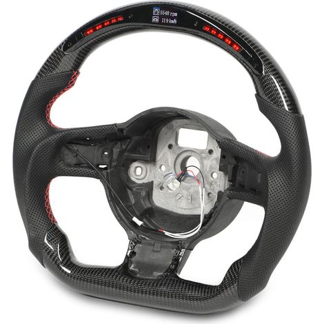 Volante personalizzato in fibra di carbonio con indicatore di cambio marcia a LED per R8 TT 8J (1/2)