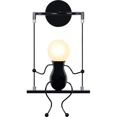 Wandleuchte in Menschenform, moderne und kreative Wandleuchte, dekorativer Stil, maximale Leistung 60 Watt, E26-Fassung, geeignet für Wohnzimmer, Treppenhaus, Flur, Esszimmer, Küche und andere Räume. (1/4)