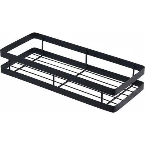 Panier de rangement épais, étagère de cuisine, étagère de salle de bain, noir (30 cm) (1/5)