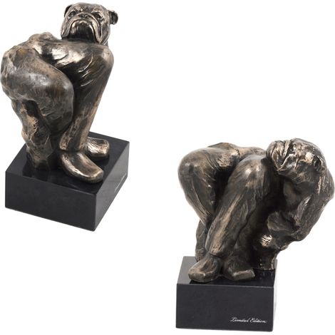 Bulldog - une statuette de chien, un buste sur un socle en pierre, une sculpture, un trophée pour une exposition canine par Art-Dog (1/5)