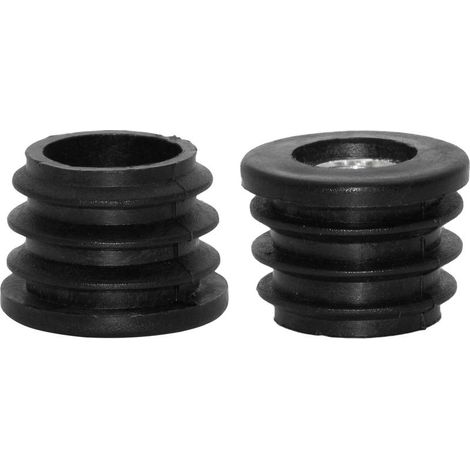 4Pcs Inserts pour Rond Tubes avec M8 Fil, for 25mm Rond Tube, Rond Noir Plastique Bouchon Roulette Insert Chaise Embouts Meuble Pieds Bouchon (1/4)