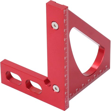 Équerre d'angle 3D professionnelle en alliage d'aluminium rouge à 45 degrés pour le travail du bois (1/5)