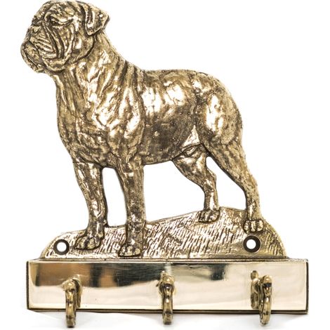 Bullmastiff, Schlüsselanhänger mit Hundemotiv, Messinghalter für Hundeaccessoires, elegante Flurdekoration von Art-Dog (1/5)