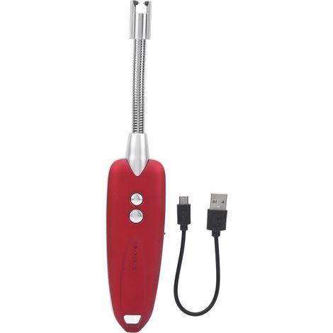 Multifunktionales, wiederaufladbares USB-Feuerzeug für Camping, Grillabende und Outdoor-Aktivitäten (Rot) (1/5)