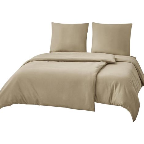 Bettwäsche Mikrofaser 06 Khaki 4Teilig 2x 135x200 cm 2x 80x80 cm (1/5)