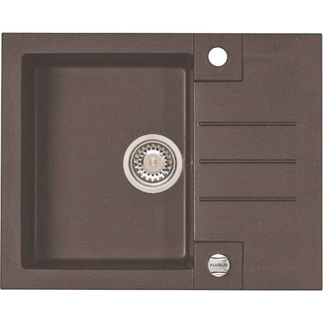 Alveus Rock - Fregadero de granito 60x48 cm, con control de desagüe, chocolate 1107846