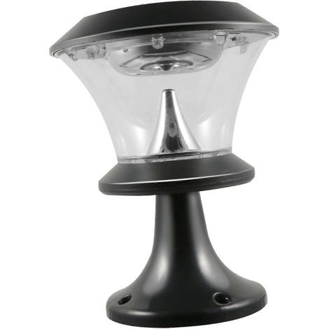 Runde LED-Solar-Gartenleuchte, wetterfest, Dämmerungssensor, für Terrasse, Weg und Zaun