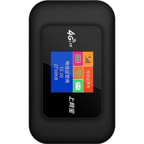 4G MIFI Router Portable MIFI Internet Access Device with Color Screen Processing -- Black (1/4)