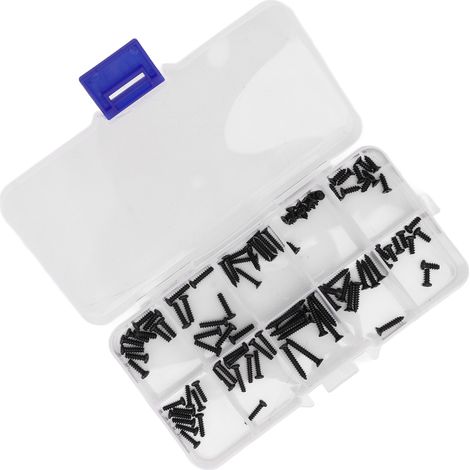 Kit de 100 Vis en Acier Inoxydable pour Voiture RC 1/16, Pièces de Réparation pour Modèles MJX 16208 16207, Accessoires RC avec Boîte (1/5)
