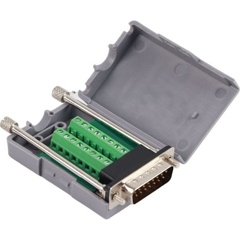 Connecteur sans soudure DB15, carte de dérivation à 15 broches, Module adaptateur de Terminal mâle D-SUB avec étui (1/5)