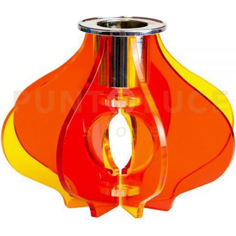 CANDELABRO PICCOLO IRIDE ARANCIO IN CRISTALLO ACRILICO