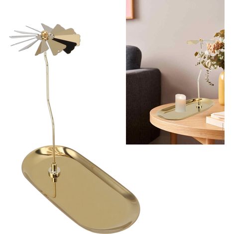 Ovales Edelstahltablett, drehbarer Präsentationsständer für Duftkerzen, Weihnachtsgeschenk