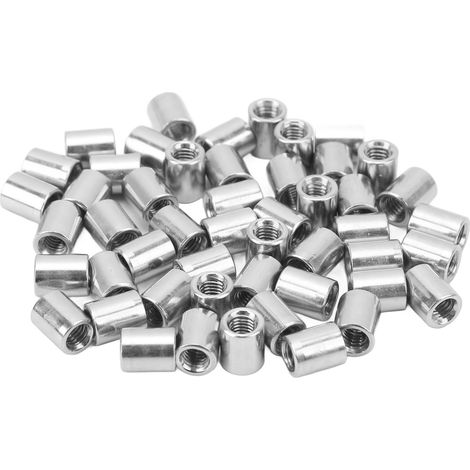 Kit de 50 écrous de raccordement ronds M5 x 0,8 8 L10 mm, filetage femelle, antirouille, pour canalisations. (1/5)