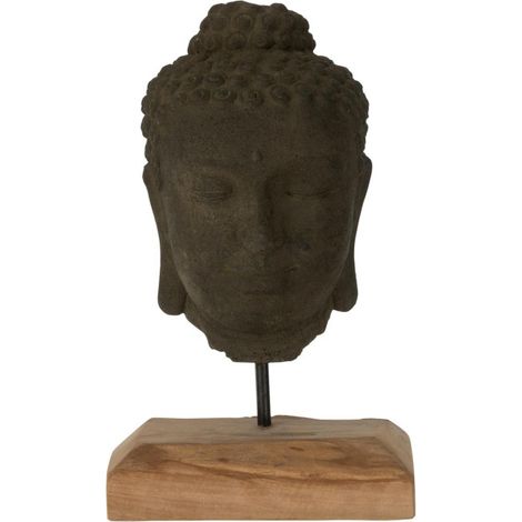 Statuette Déco en Ciment "Tête" 44cm Noir (1/2)