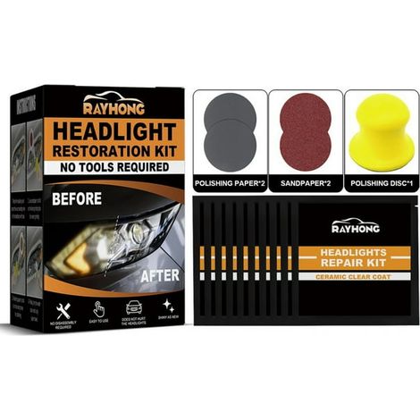 Kit de rénovation optiques céramique – Durabilité garantie à vie – Phares comme neufs en 3 étapes simples – Sans outils électriques (1/4)