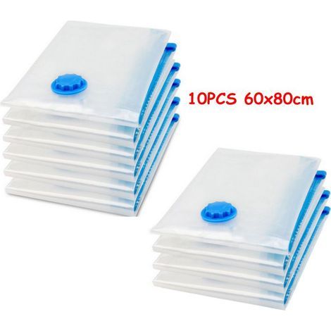 10pcs 60x80cm Sac housse de rangement sous vide pour la literie et les vêtements (1/5)