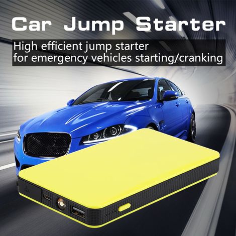 Booster de démarrage auto portable 12V chargeur de batterie moteur batterie externe pour moteur essence 3.0L jaune (1/5)