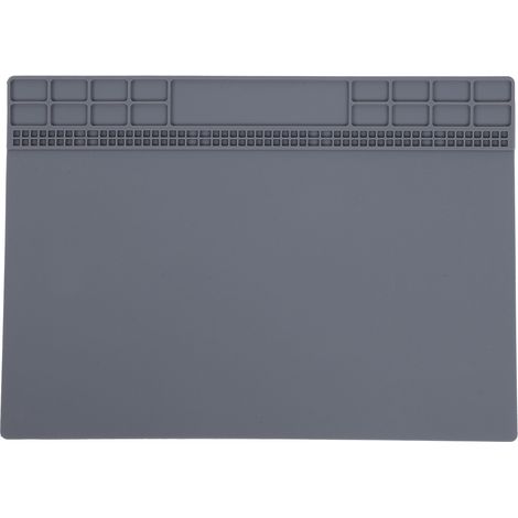 Tapis de réparation en silicone, coussin résistant à la chaleur pour station de soudure, outils pour ordinateur et téléphone, 350x250x4mm gris