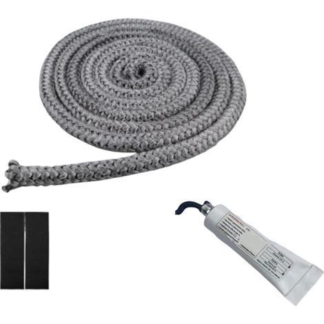 Joint Insert Cheminée, 2M Kit de joint de porte de poêle à bois 16 mm, Joint en fibre de verre résistant aux hautes températures, Corde de remplacement pour poêle ou cheminée (1/5)