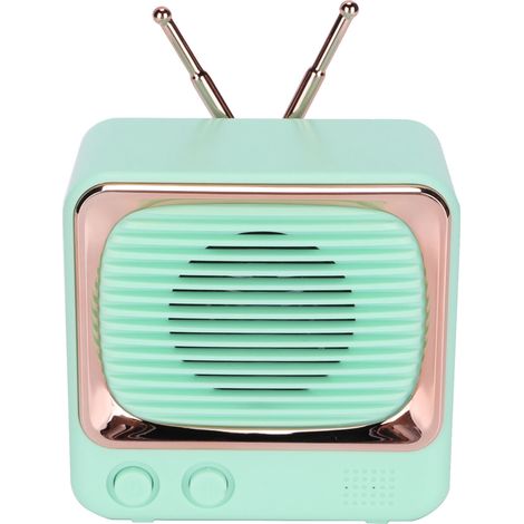 Leichter und tragbarer kabelloser Bluetooth-Lautsprecher in Form eines Fernsehers, klassischer grüner Mini-Lautsprecher (1/5)