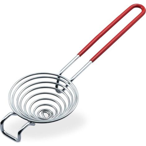 Separatore di tuorli in 2 pezzi, separatore di tuorli in acciaio inox, separatore di tuorli e albumi con manici per cucinare e utensili da cucina, rosso (1/5)