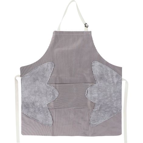 Tablier de cuisine en coton avec poche, cordon réglable, serviette éponge intégrée, imperméable et anti-salissures, couleur café (1/5)