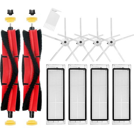 Staubsauger-Ersatzteile und Zubehör für Xiaomi Roborock S5 MAX, S6 Pure, S6 maxV, S50, 2 Walzenbürsten, 4 Seitenbürsten, 4 HEPA-Filter (weiß) (1/5)