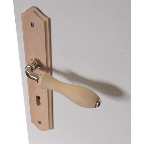 Centrale Brico – Poignée de porte coulissante en bois – Trou de clé – Entraxe 195 mm – Longueur 115 mm – Largeur 45 mm – Finition brute