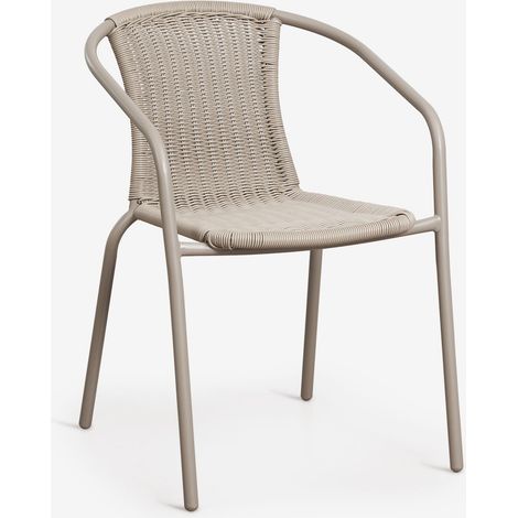 Sedia da giardino impilabile con braccioli in acciaio e rattan sintetico Kalymana SKLUM            