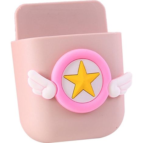 Niedliche sternförmige Wandaufbewahrungsbox mit Flügeln – Dekorativer Organizer für Handy und andere Gegenstände (Rosa) (1/2)